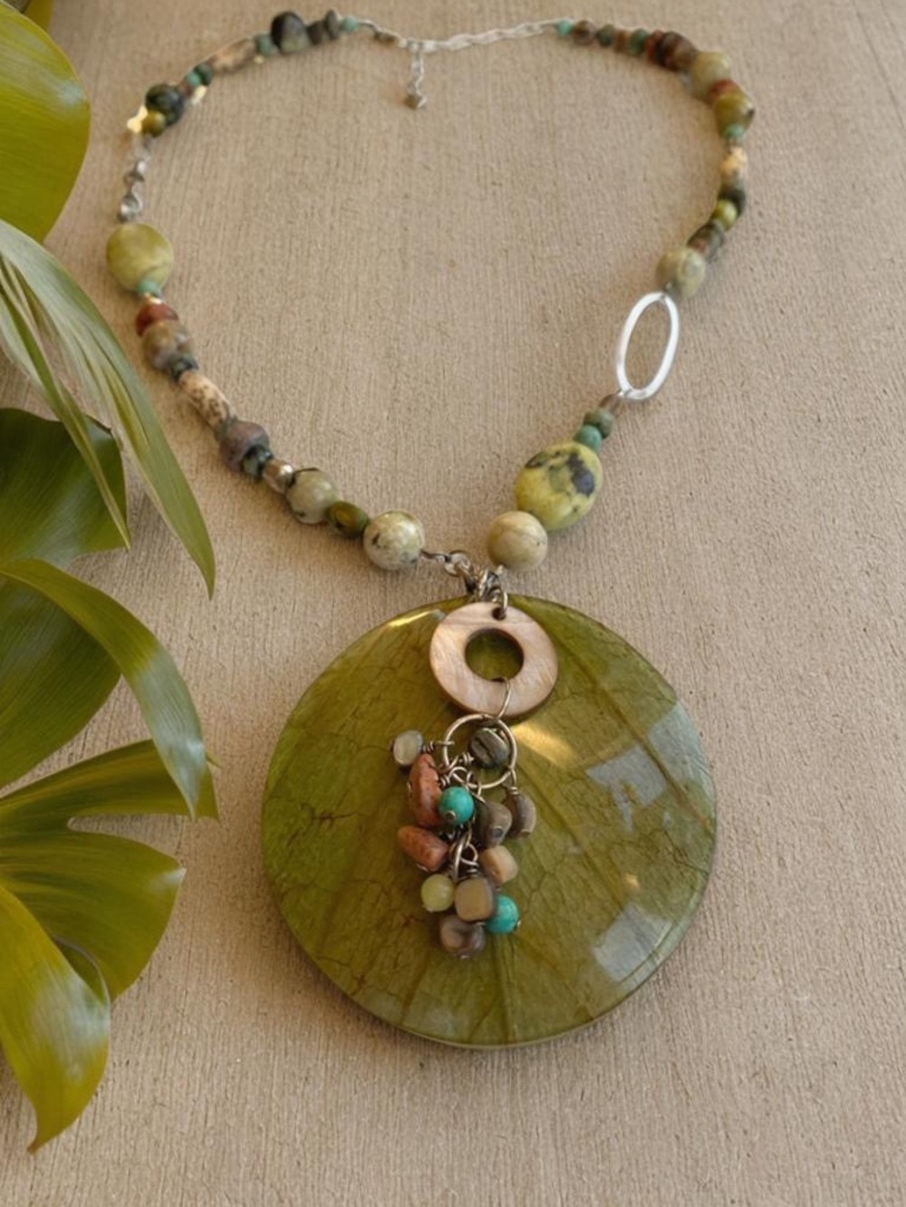 Silpada Bamboo And Stone Necklace 18” Inches With 2 Inch Extender
